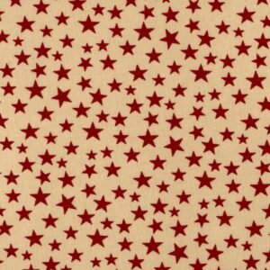 108" Small Red Stars on Cream
