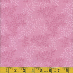 108" Pink Flannel Leaves