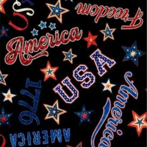 108" Patriotic USA America on Black