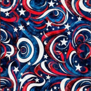 108" Patriotic Red White and Blue Swirls
