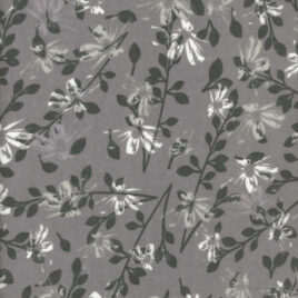 108″ Flowers on Gray Flannel