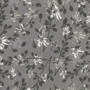 108" Flowers on Gray Flannel