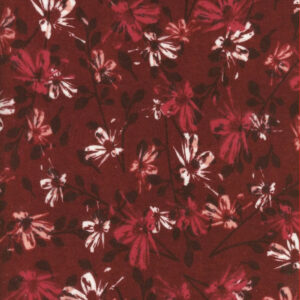 108" Flowers on Burgandy Flannel